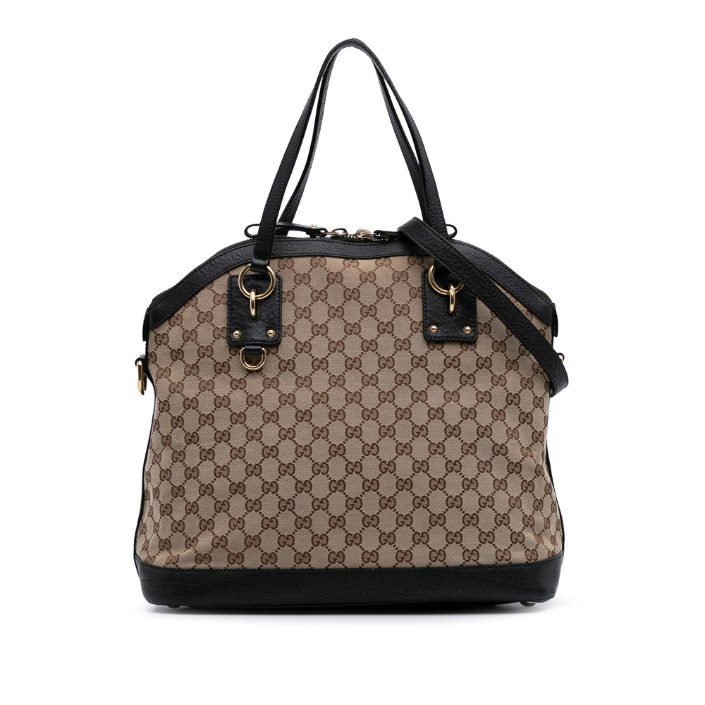 Pre-Loved Gucci Large GG Canvas Charm Dome Satchel - Picture 1 of 10